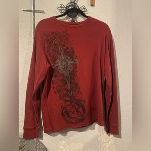 Y2k grunge punk longsleeve. Waffle pattern texture